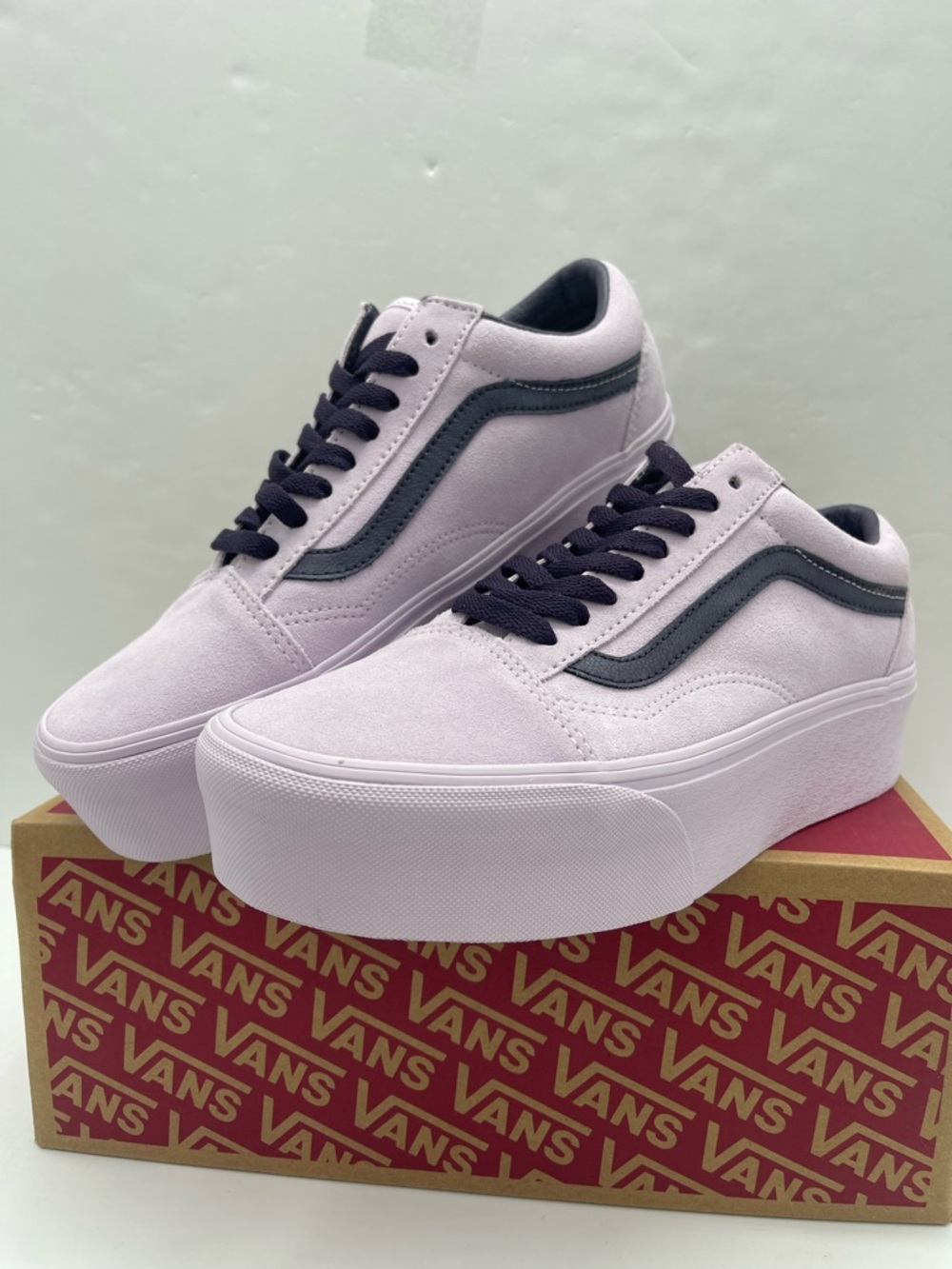 Vans Old Skool Stackform Platform Suede Lavender Sneakers VN0009PZLAE NIB - Picture 6 of 16